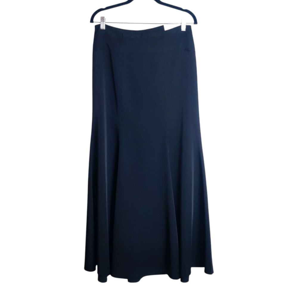 Minx USA Asymmetric Waist Black Formal Artsy Maxi Skirt Large Avant Garde